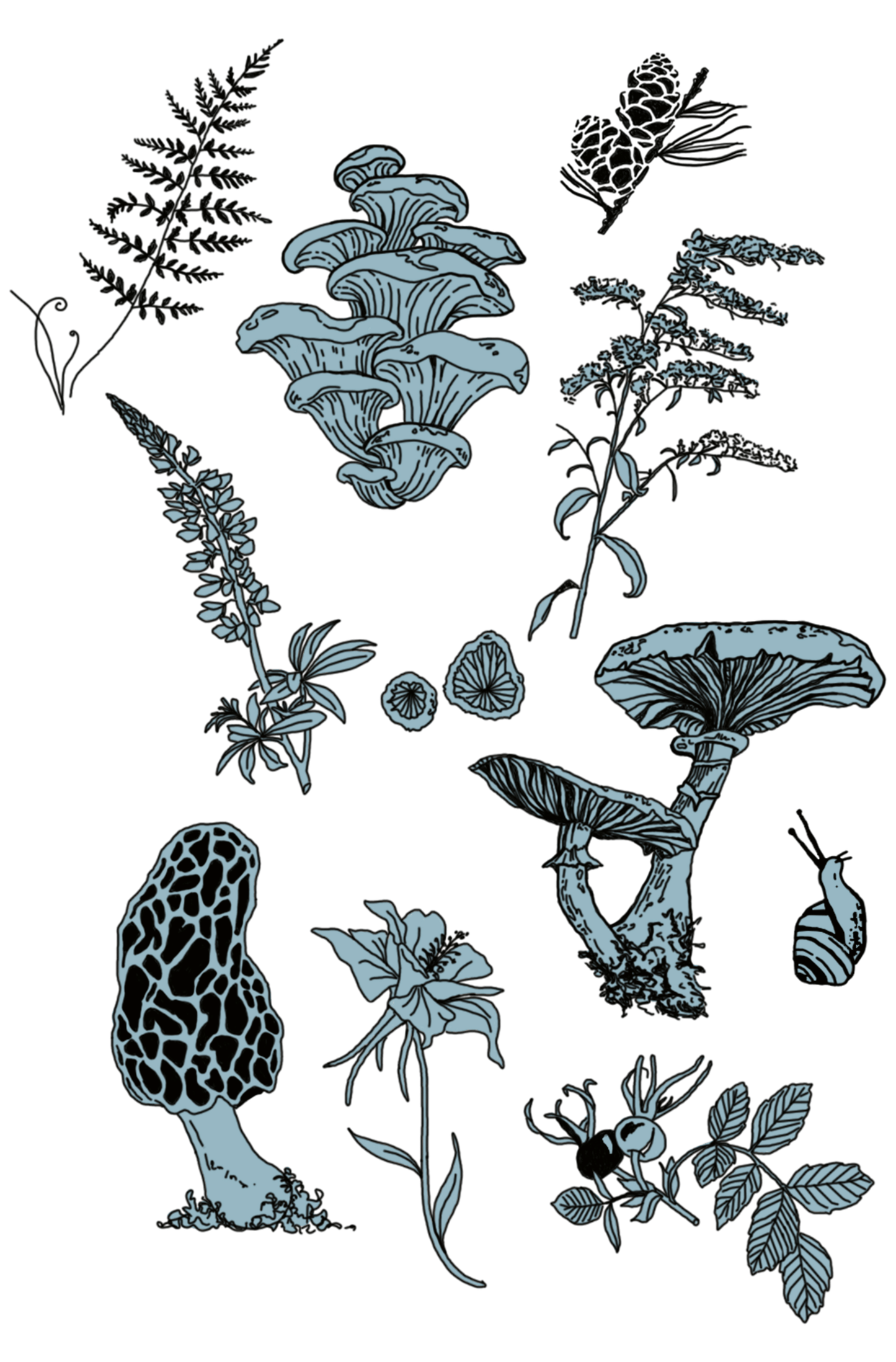 Forest and foliage print