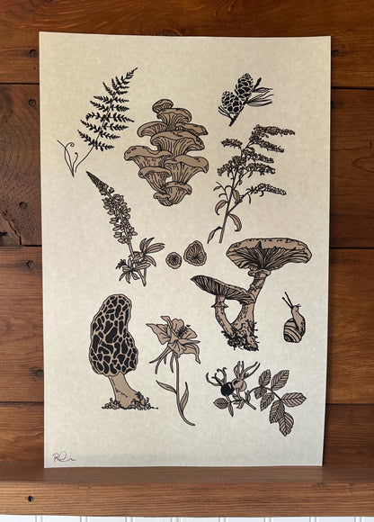 Forest and foliage print