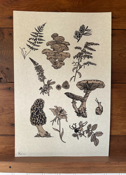 Forest and foliage print